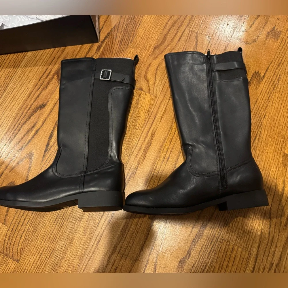 New INC International Concepts‎ Girls McKenzie Black Tall Riding Boots Classic